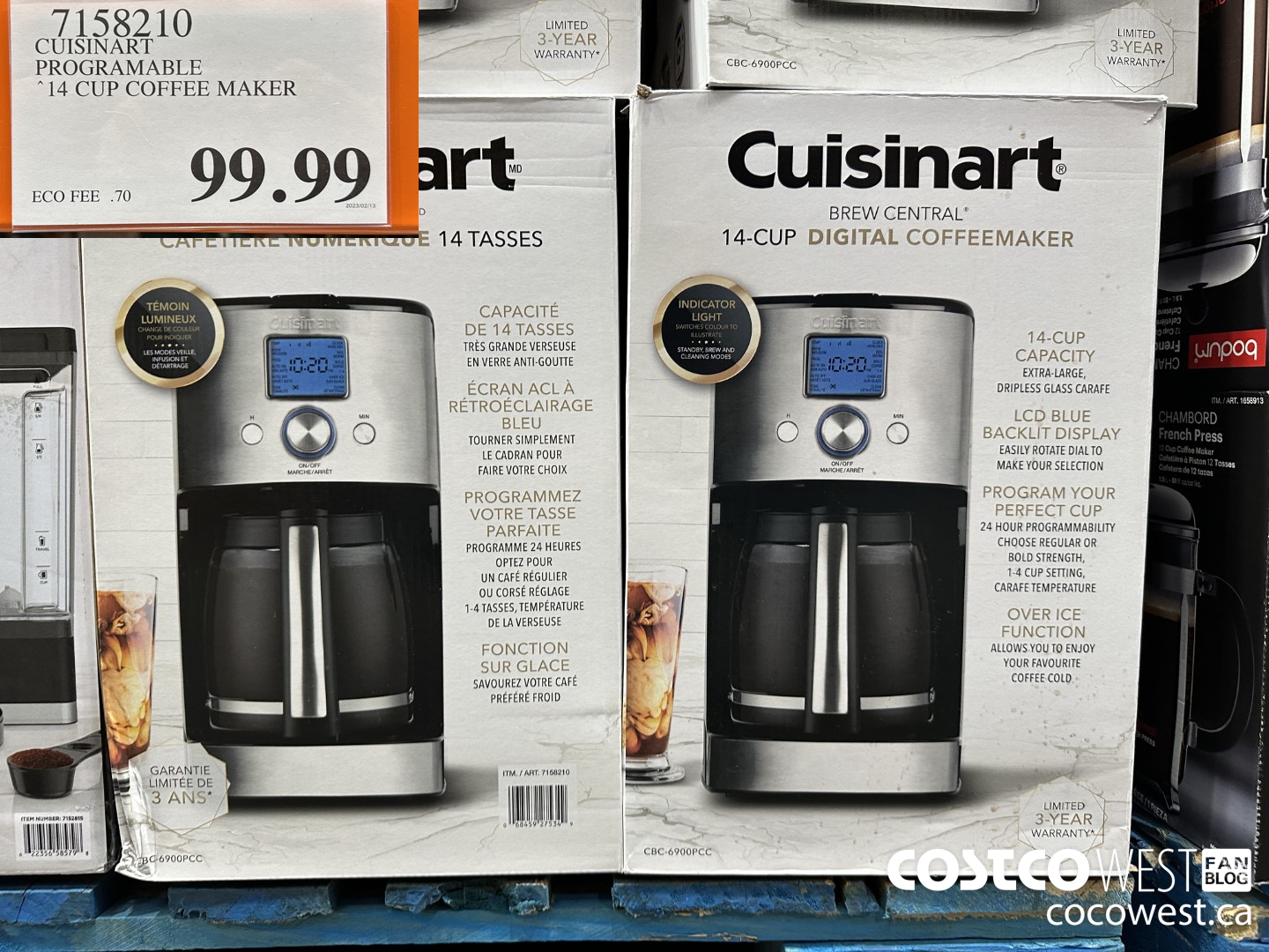 7158210 CUISINART PROGRAMABLE 14 CUP COFFEE MAKER $99.99