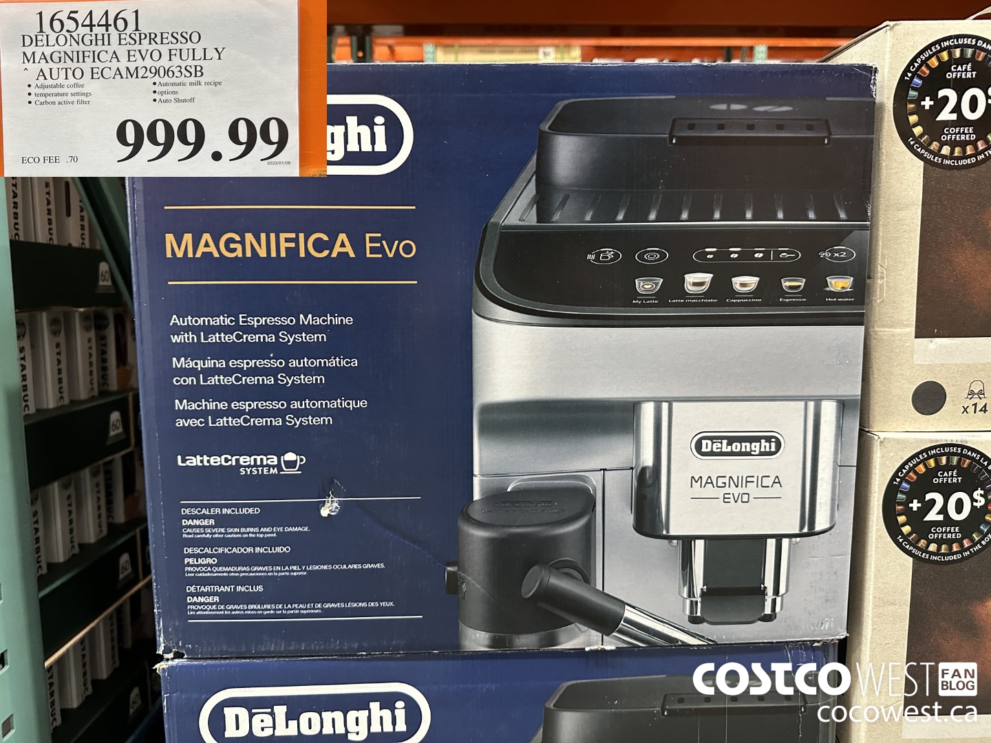 1654461 DELONGHI ESPRESSO MAGNIFICA EVO FULLY AUTO ECAM29063SB $999.99