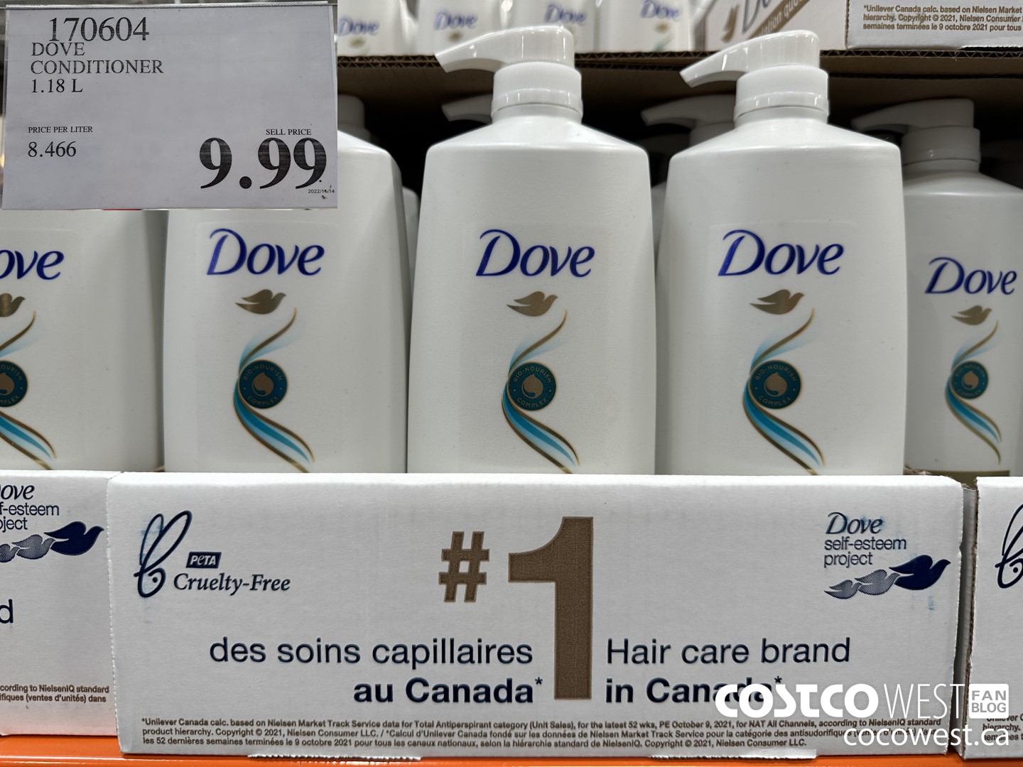 170604 DOVE CONDITIONER 1.18 L $9.99