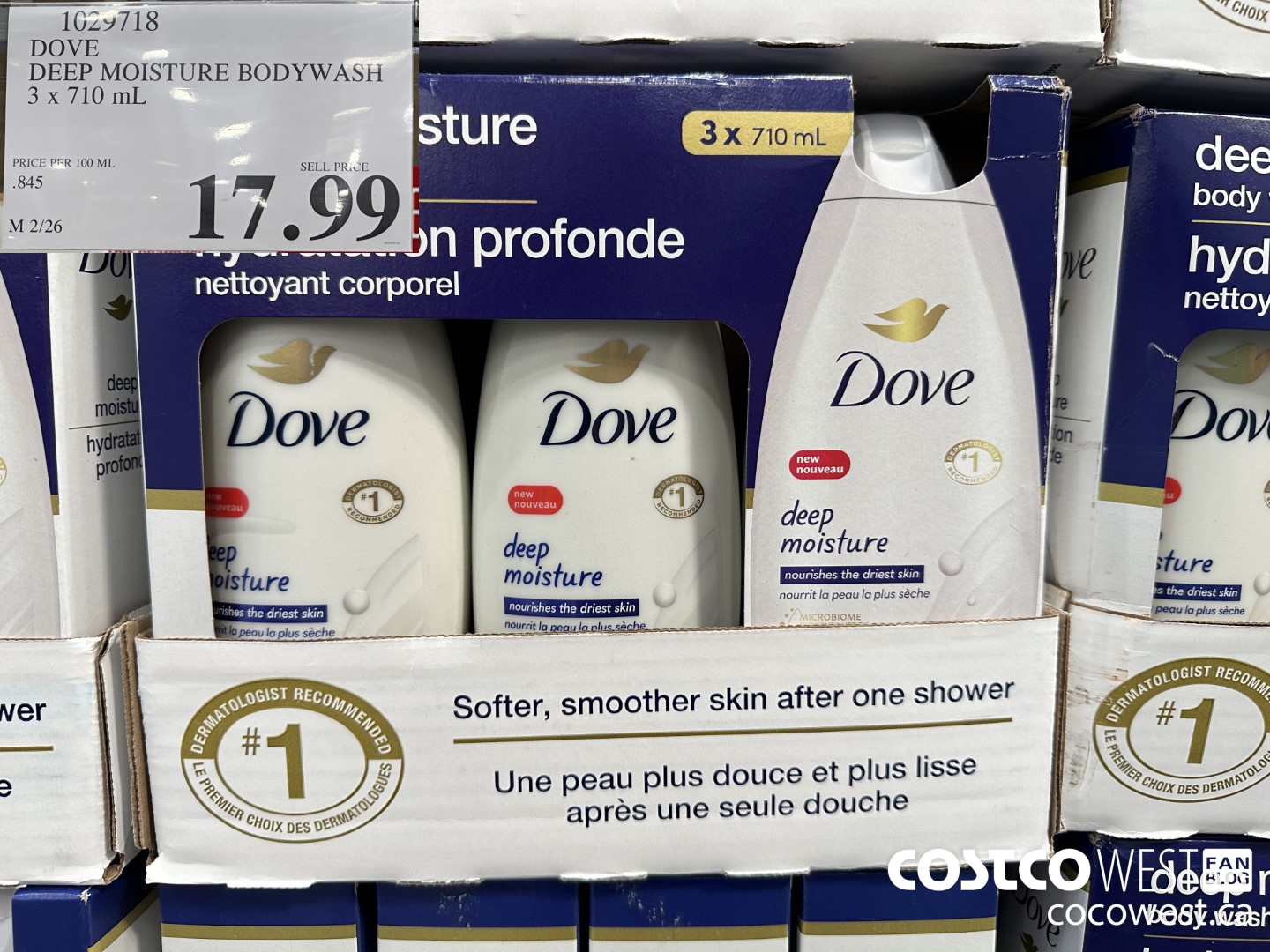 1029718 DOVE DEEP MOISTURE BODYWASH 3 x 710 mL $17.99