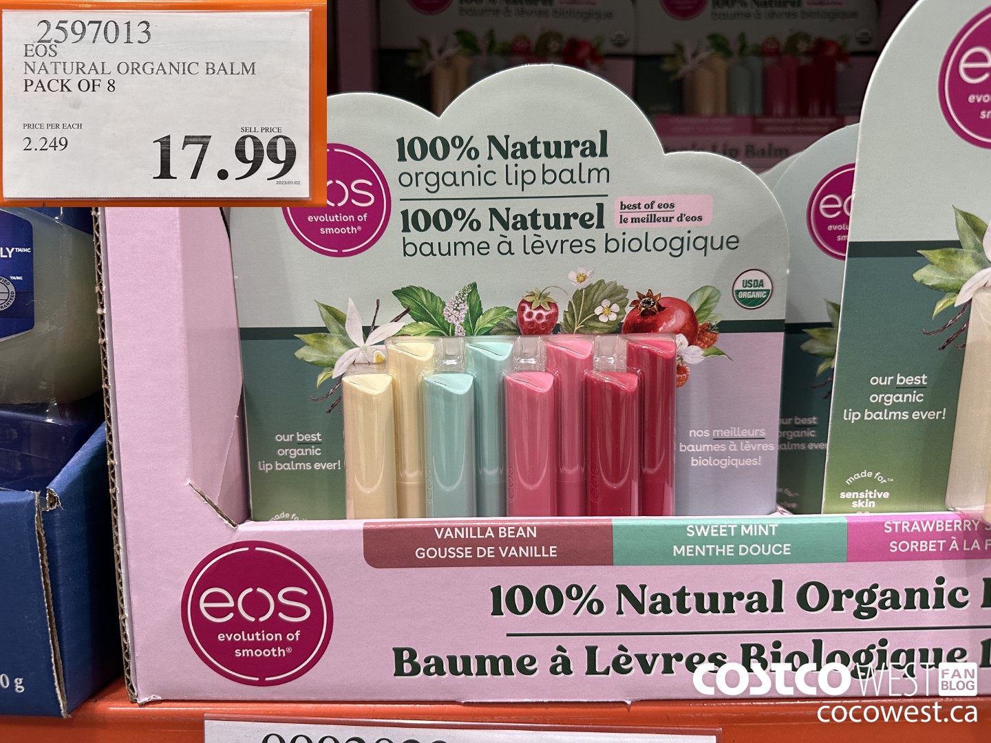 2597013 EOS NATURAL ORGANIC BALM PACK OF 8 $17.99