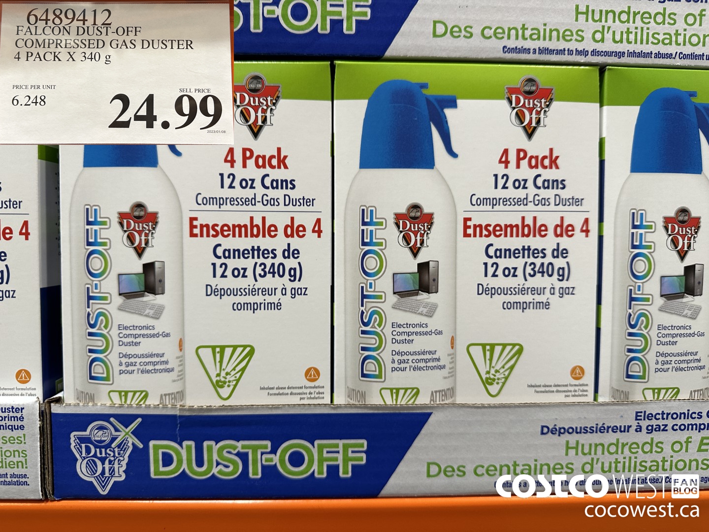 6489412 FALCON DUST-OFF COMPRESSED GAS DUSTER 4 PACK X 340 G $24.99