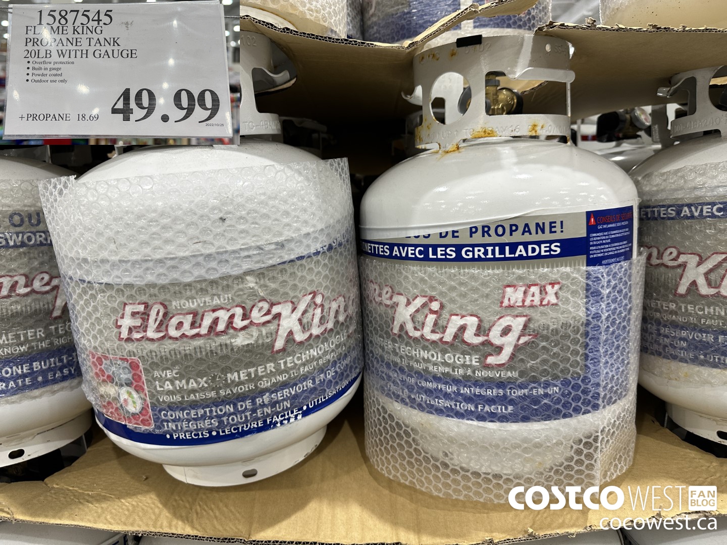 1587545 FLAME KING PROPANE TANK 20LB WITH GAUGE $49.99