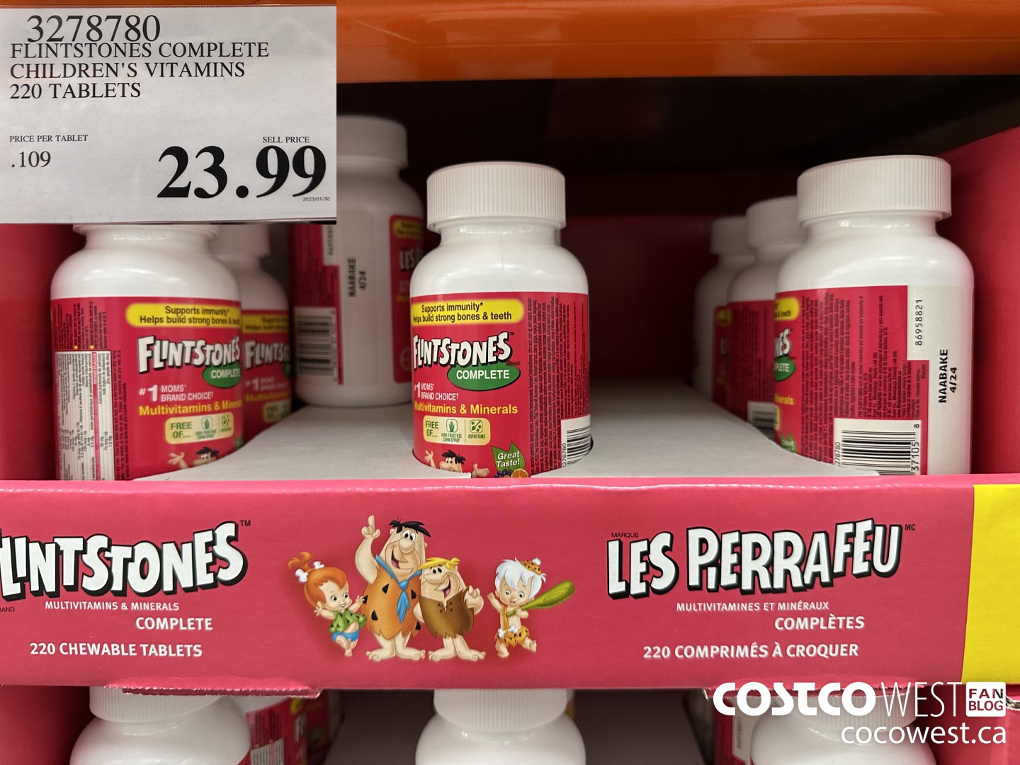 3278780 FLINTSTONES COMPLETE CHILDREN'S VITAMINS 220 TABLETS $23.99