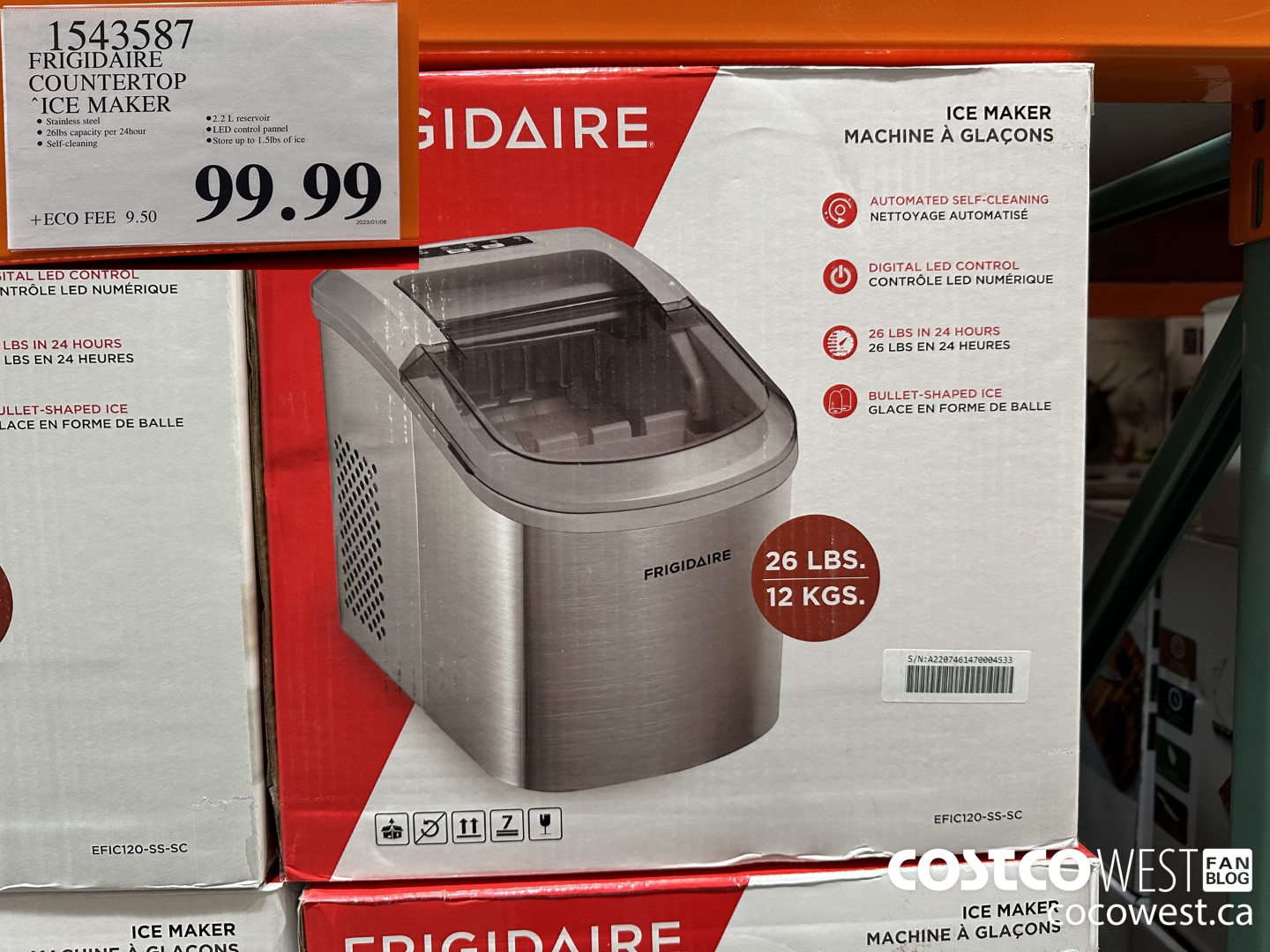 1543587 FRIGIDAIRE COUNTERTOP ICE MAKER $99.99