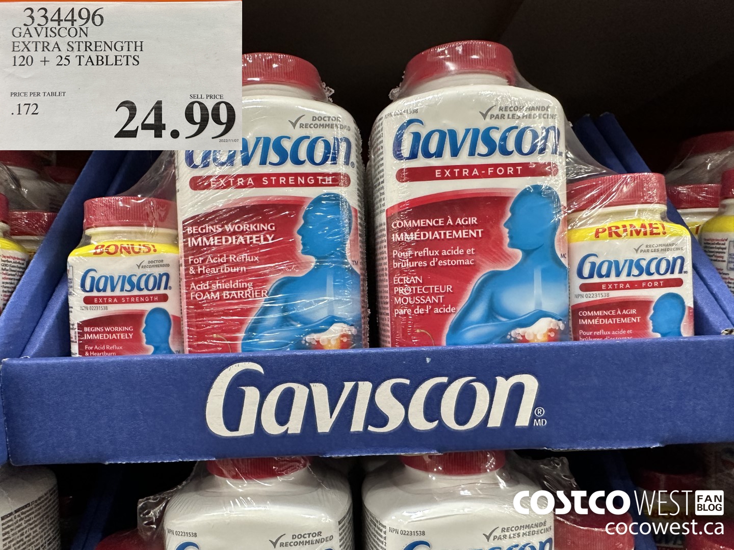 334496 GAVISCON EXTRA STRENGTH 120 + 25 TABLETS $24.99