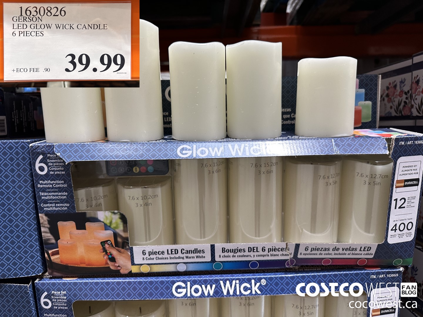1630826 GERSON LED GLOW WICK CANDLE 6 PIECES $39.99