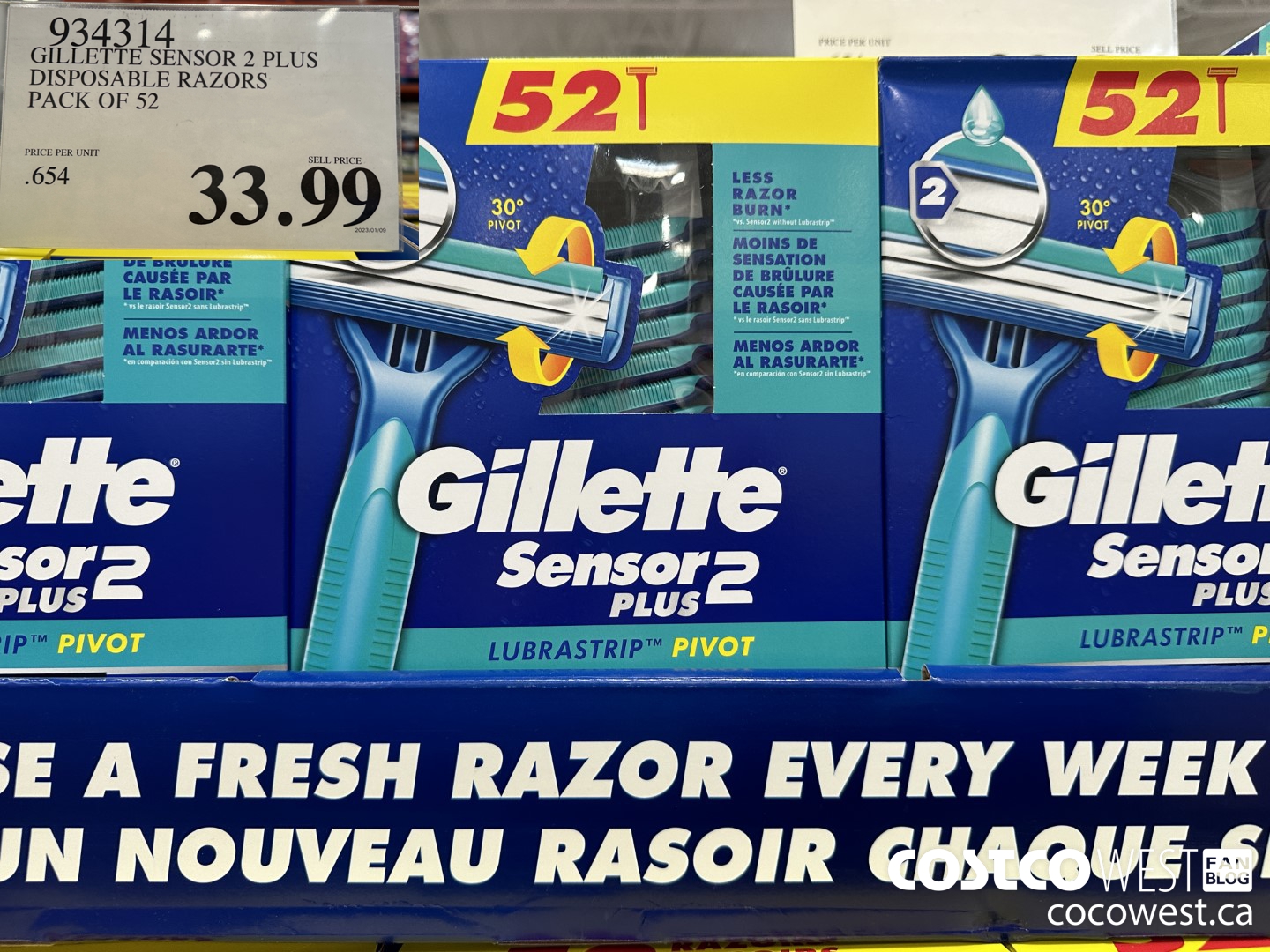 934314 GILLETTE SENSOR 2 PLUS DISPOSABLE RAZORS PACK OF 52 $33.99