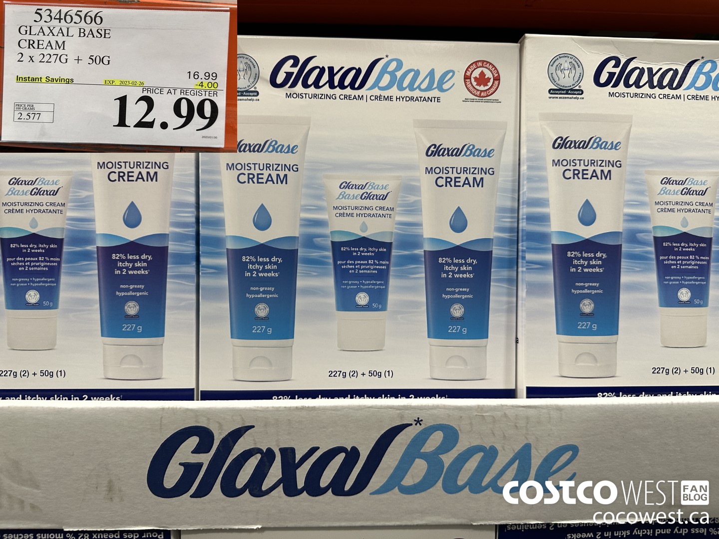 5346566 GLAXAL BASE CREAM 2 X 227 G + 50 G ($4.00 INSTANT SAVINGS EXPIRES ON 2023-02-26) $12.99