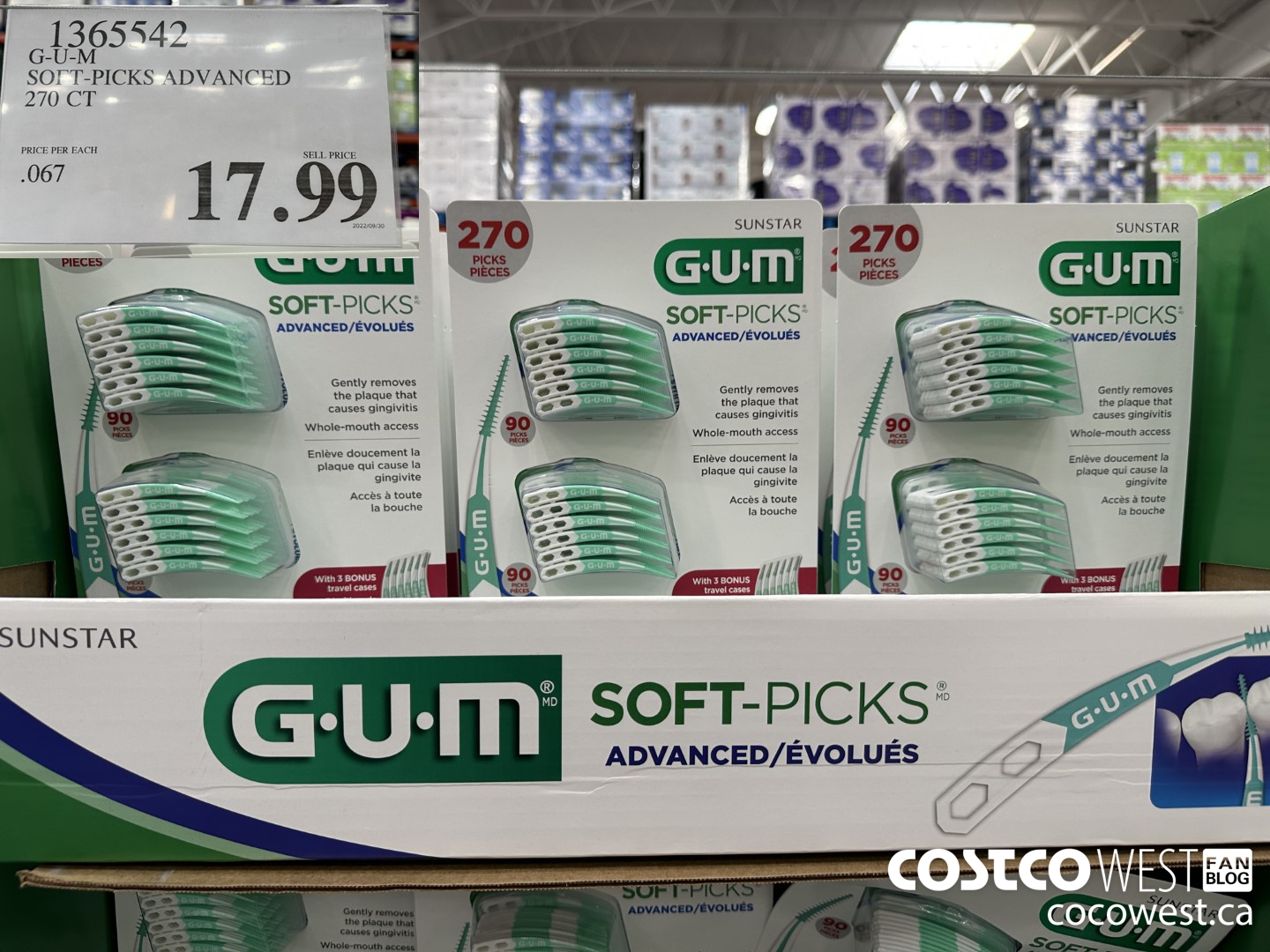 1365542 G-U-M SOFT-PICKS ADVANCED 270 CT $17.99