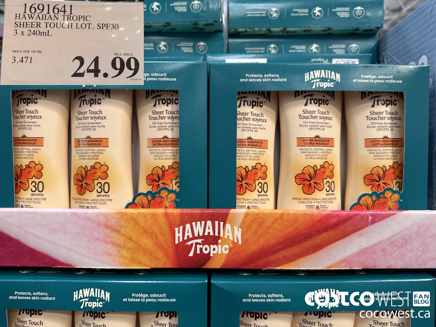 1691641 HAWAIIAN TROPIC SHEER TOUCH LOT. SPF 30 3 X 240 ML $24.99