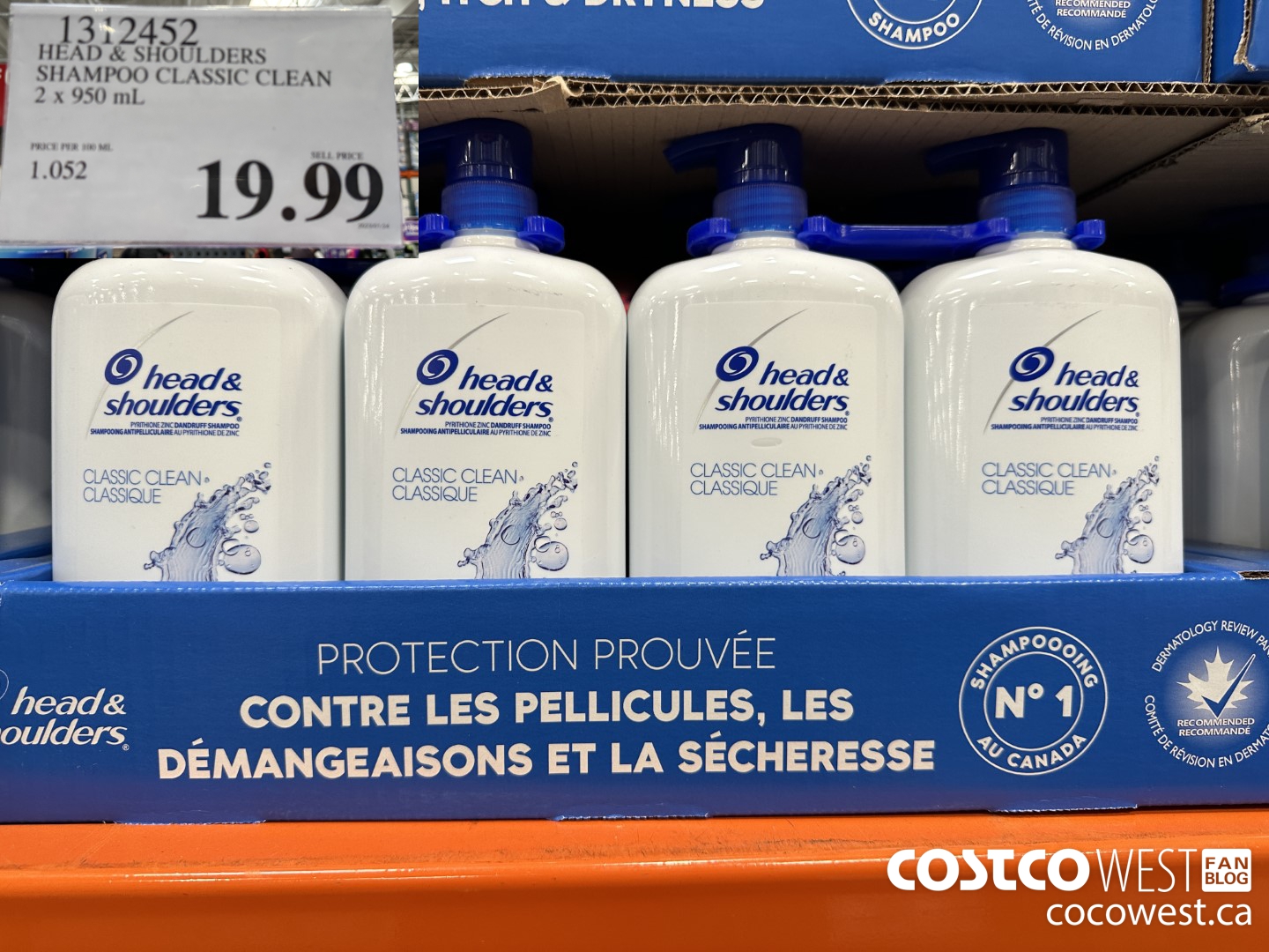 1312452 HEAD & SHOULDERS SHAMPOO CLASSIC CLEAN 2 x 950ml $19.99