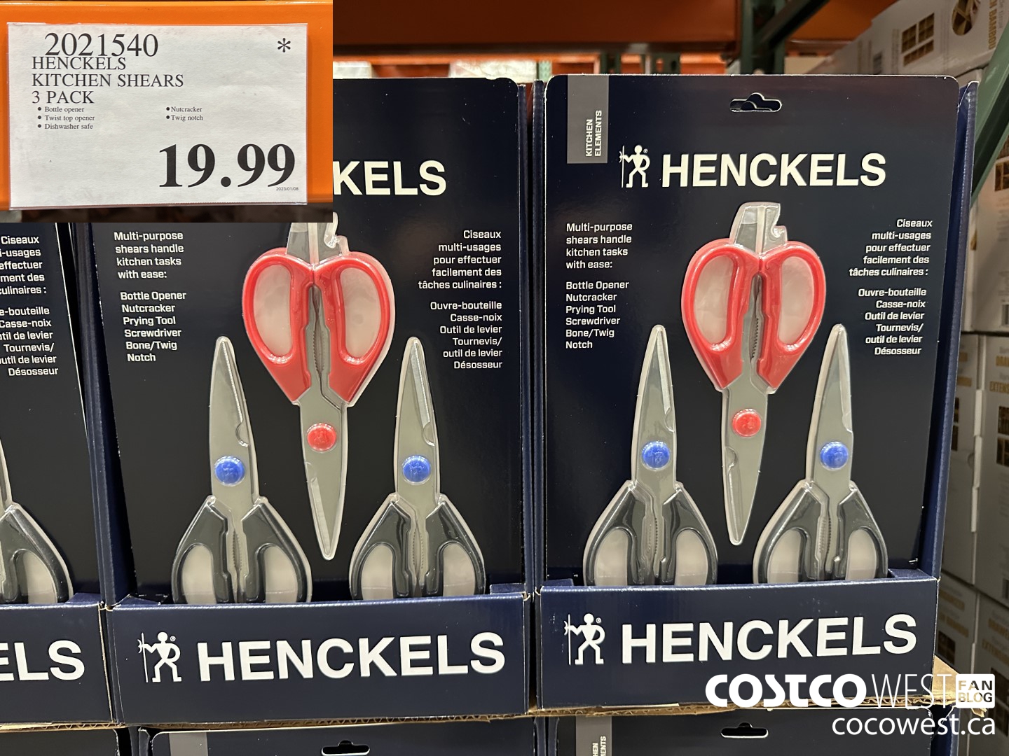 2021540 HENCKELS KITCHEN SHEARS 3 PACK $19.99