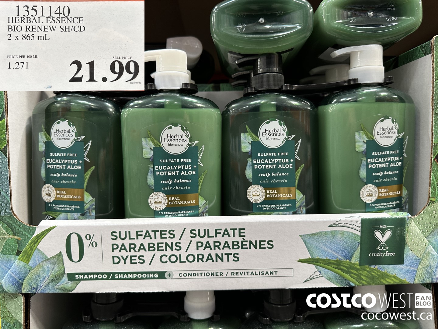 1351140 HERBEL ESSENCE BIO RENES SH/CD 2 X 865 ML $21.99