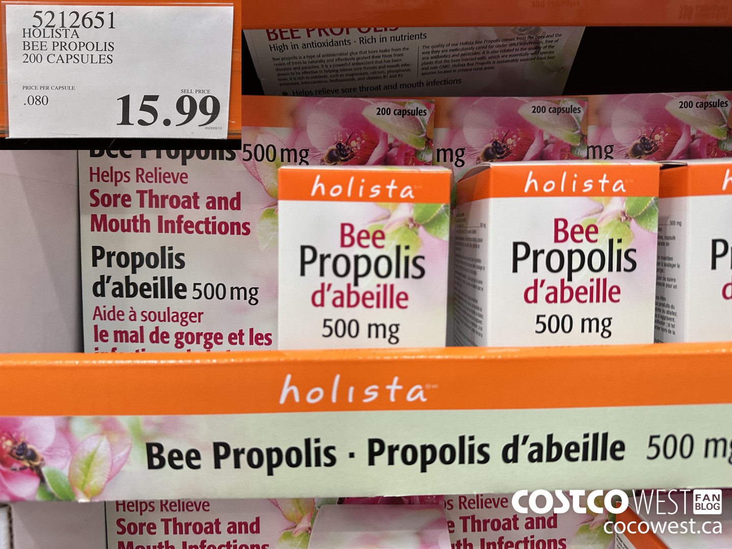 5212651 HOLISTA BEE PROPOLIS 200 CAPSULES $15.99