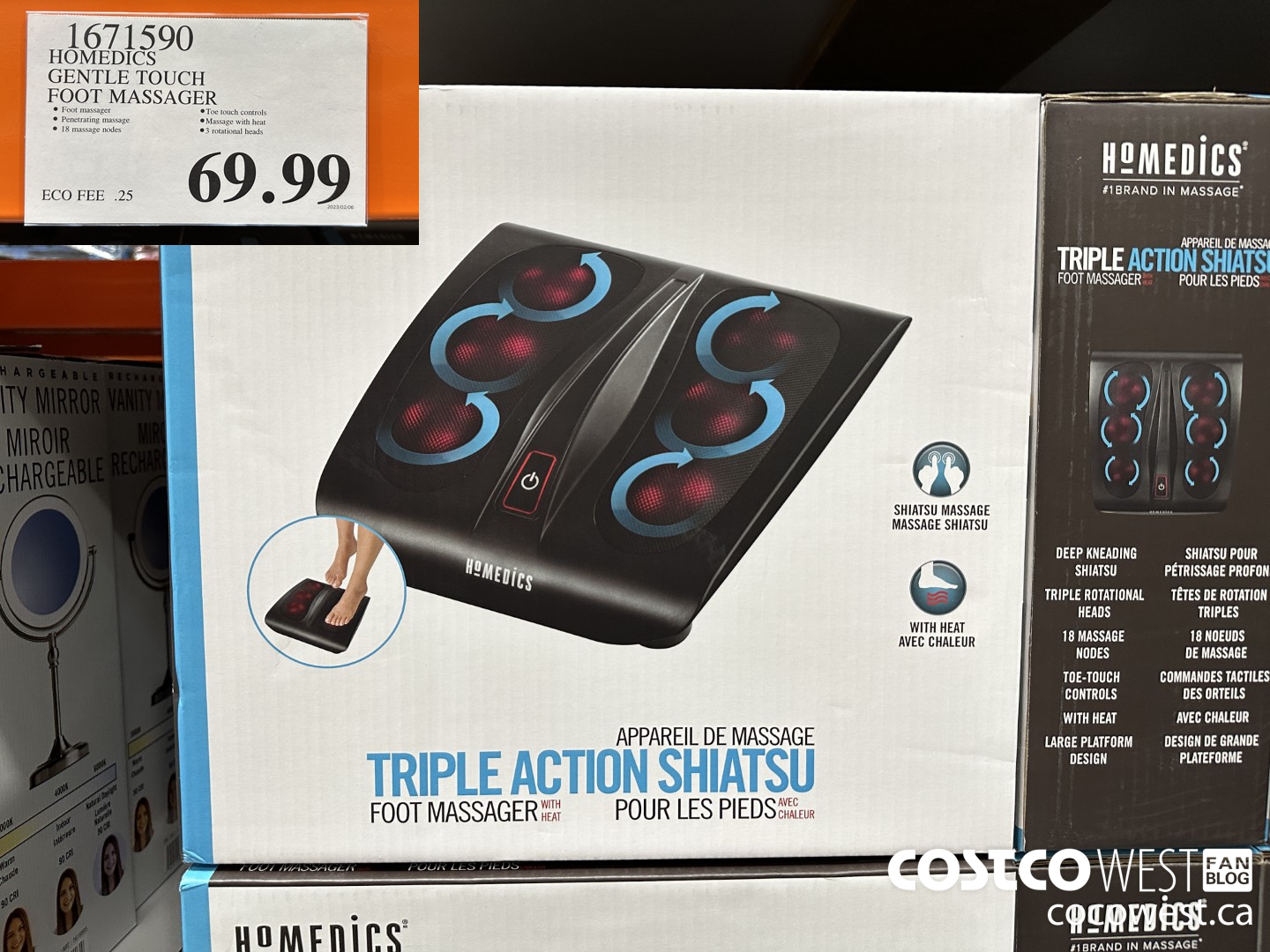 1671590 HOMEDICS GENTLE TOUCH FOOT MASSAGER $69.99