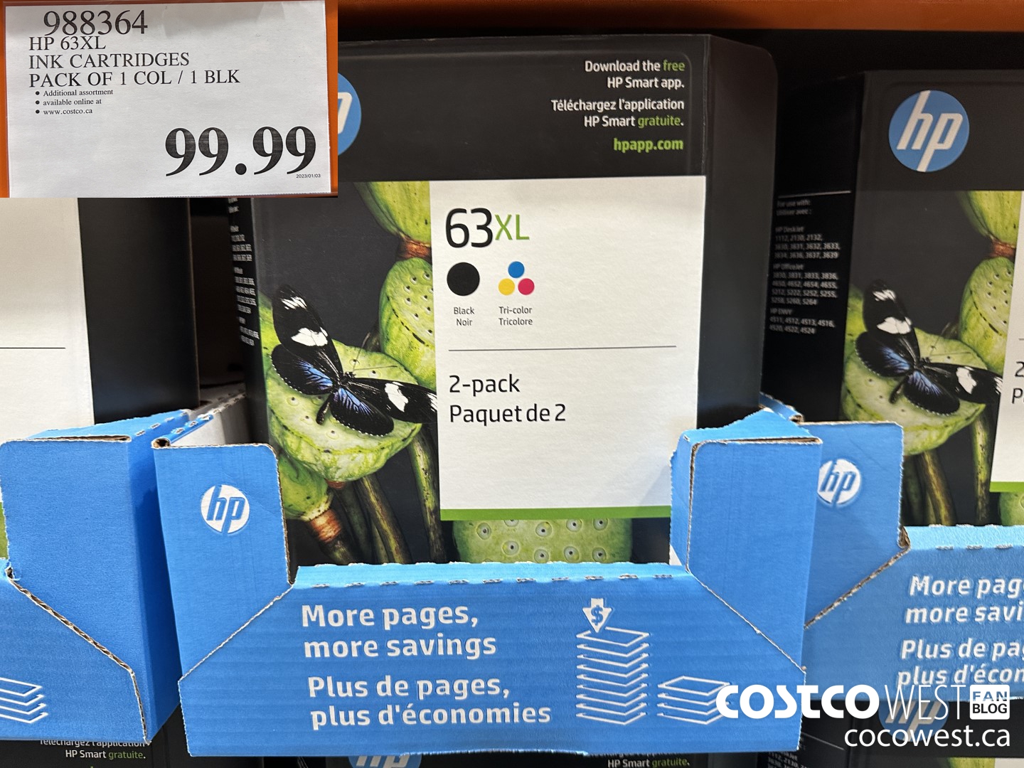 988364 HP 63XL INK CARTRIDGES PACK OF 1 COL / 1 BLK $99.99