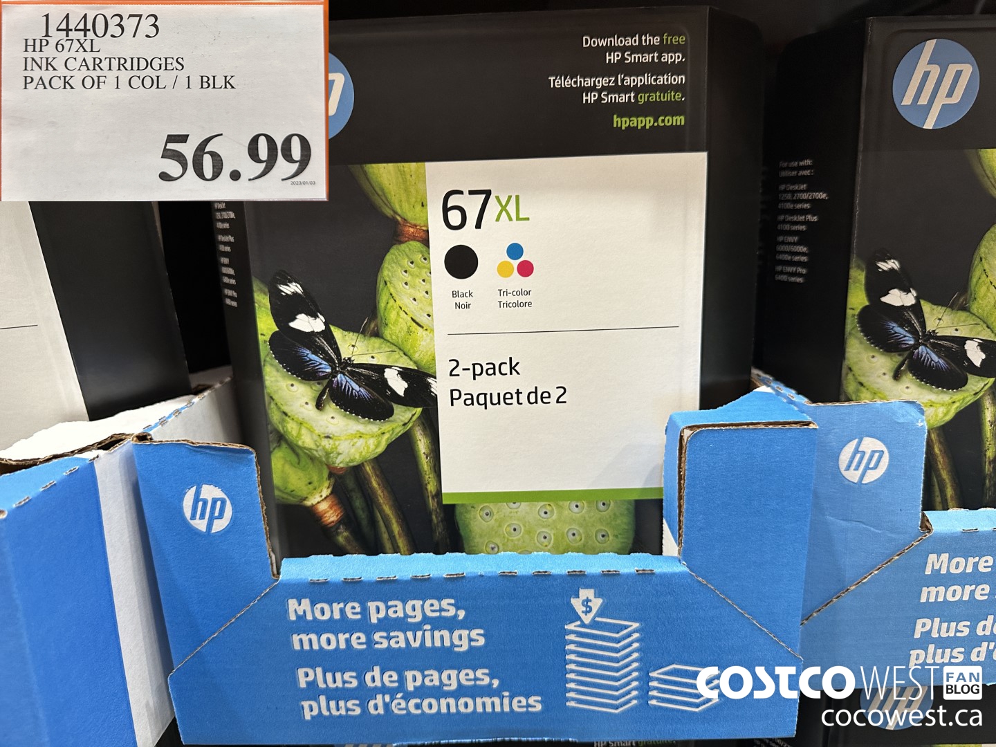 1440373 HP 67XL INK CARTRIDGES PACK OF 1 COL / 1 BLK $56.99