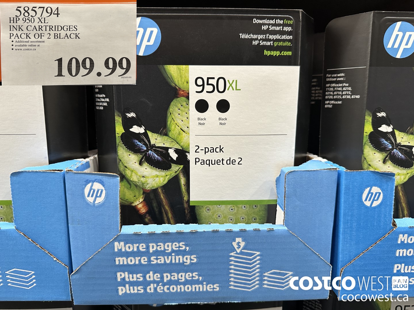 585794 HP 950 XL INK CARTRIDGES BLACK 2PK $109.99