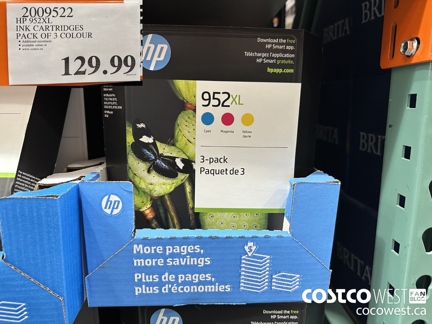 2009522 HP 952XK INK CARTRIDGES PACK OF 3 COLOUR $129.99