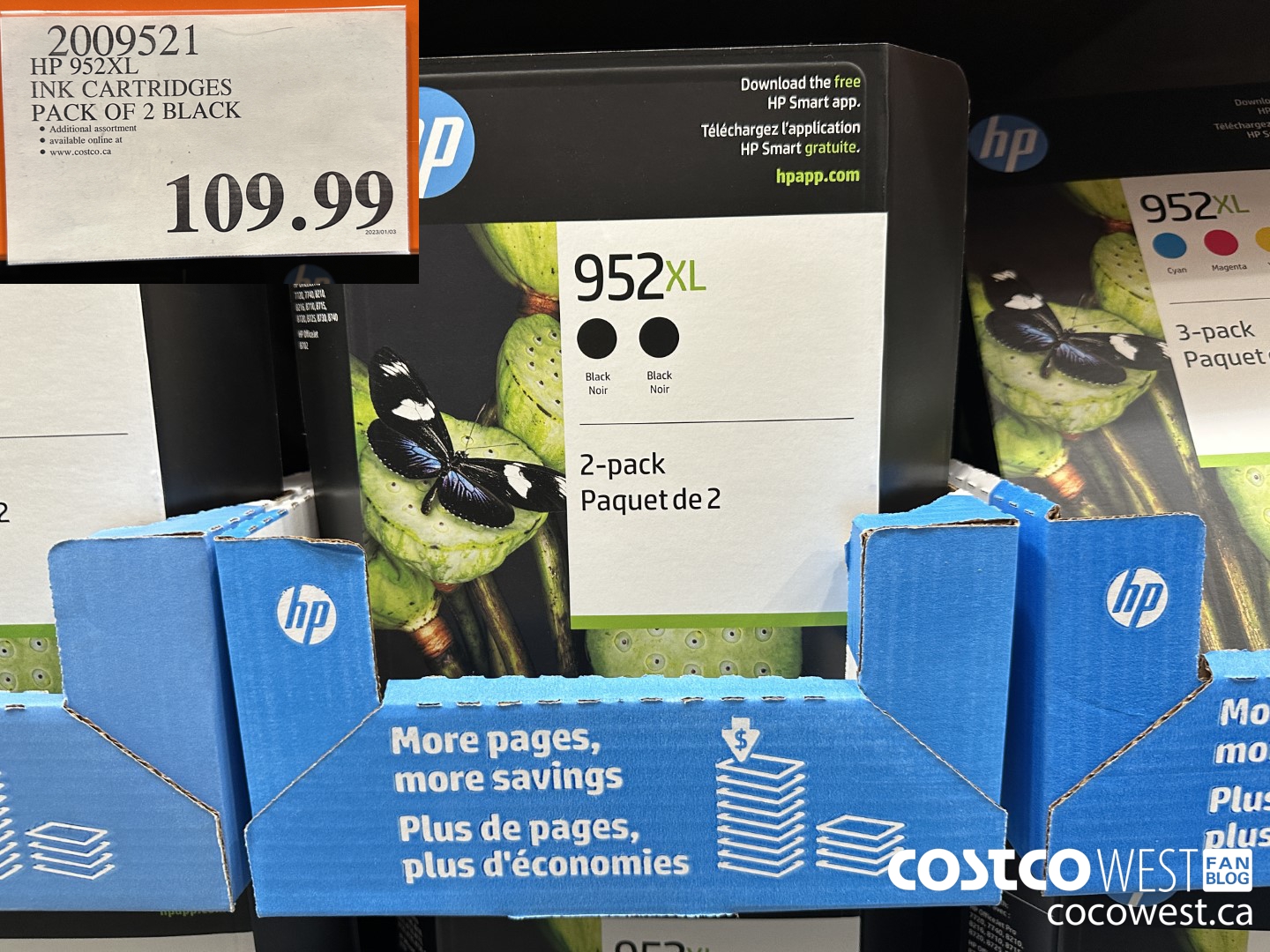 2009521 HP 952XL INK CARTRIDGES PACK OF 2 BLACK $109.99