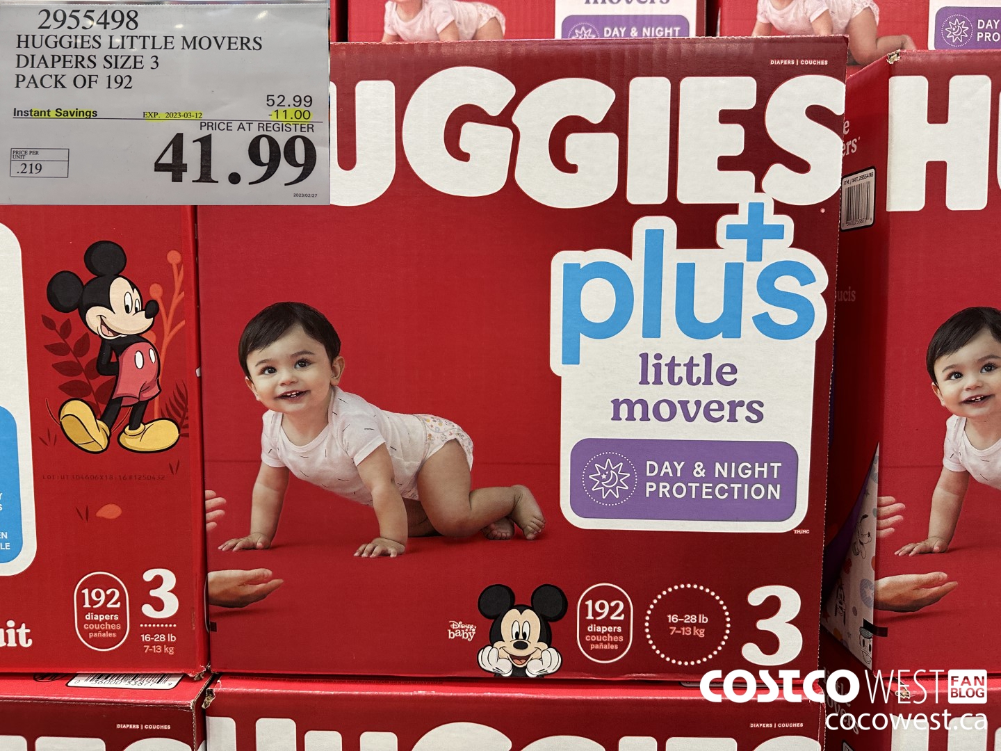 2955498 HUGGIES LITTLE MOVERS DIAPERS SIZE 3 PACK OF 192 ($11.00 INSTANT SAVINGS EXPIRES ON 2023-03-12) $41.99