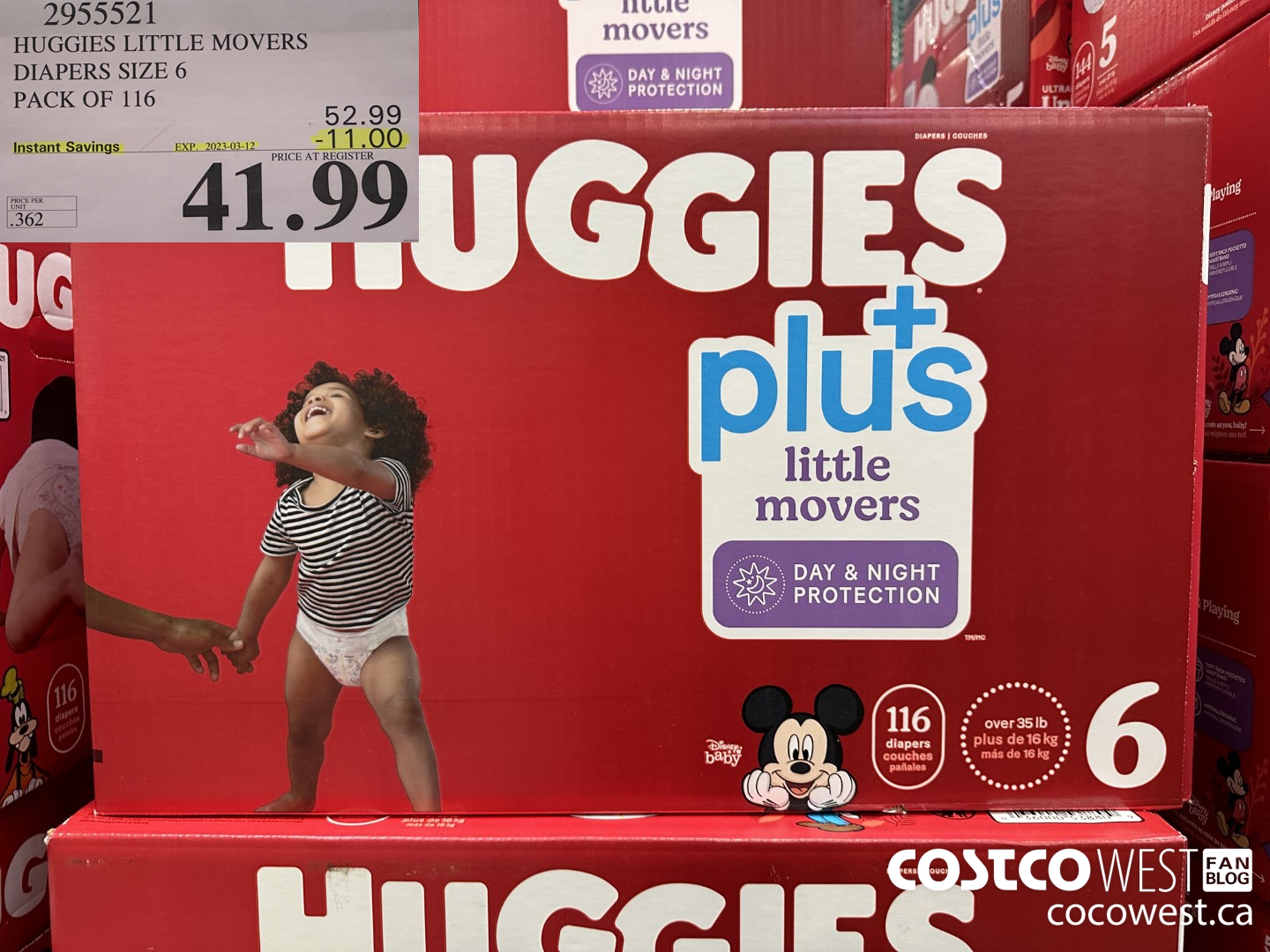 2955521 HUGGIES LITTLE MOVERS DIAPERS SIZE 6 PACK OF 116 ($11.00 INSTANT SAVINGS EXPIRES ON 2023-03-12) $41.99