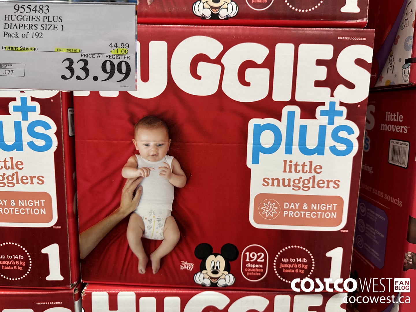 955483 HUGGIES LITTLE SNUGGLE SIZE 1 DIAPERS PACK OF 192 ($11.00 INSTANT SAVINGS EXPIRES ON 2023-03-12) $33.99