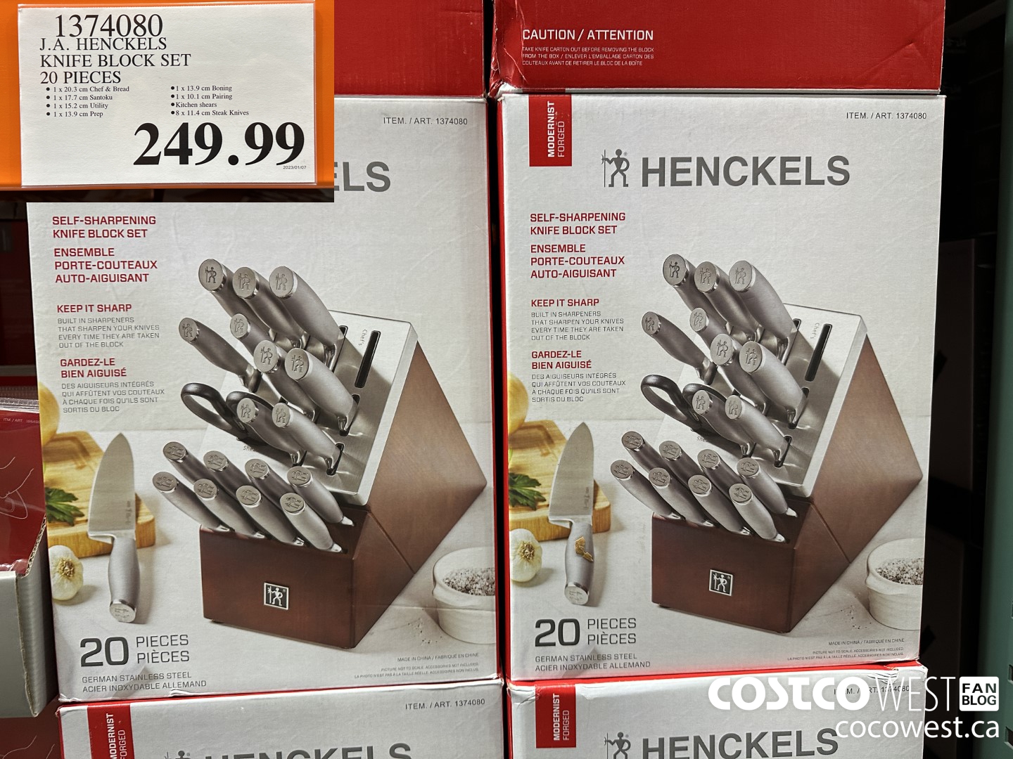 1374080 J.A. HENCKELS KNIFE BLOCK SET 20 PIECES $249.99