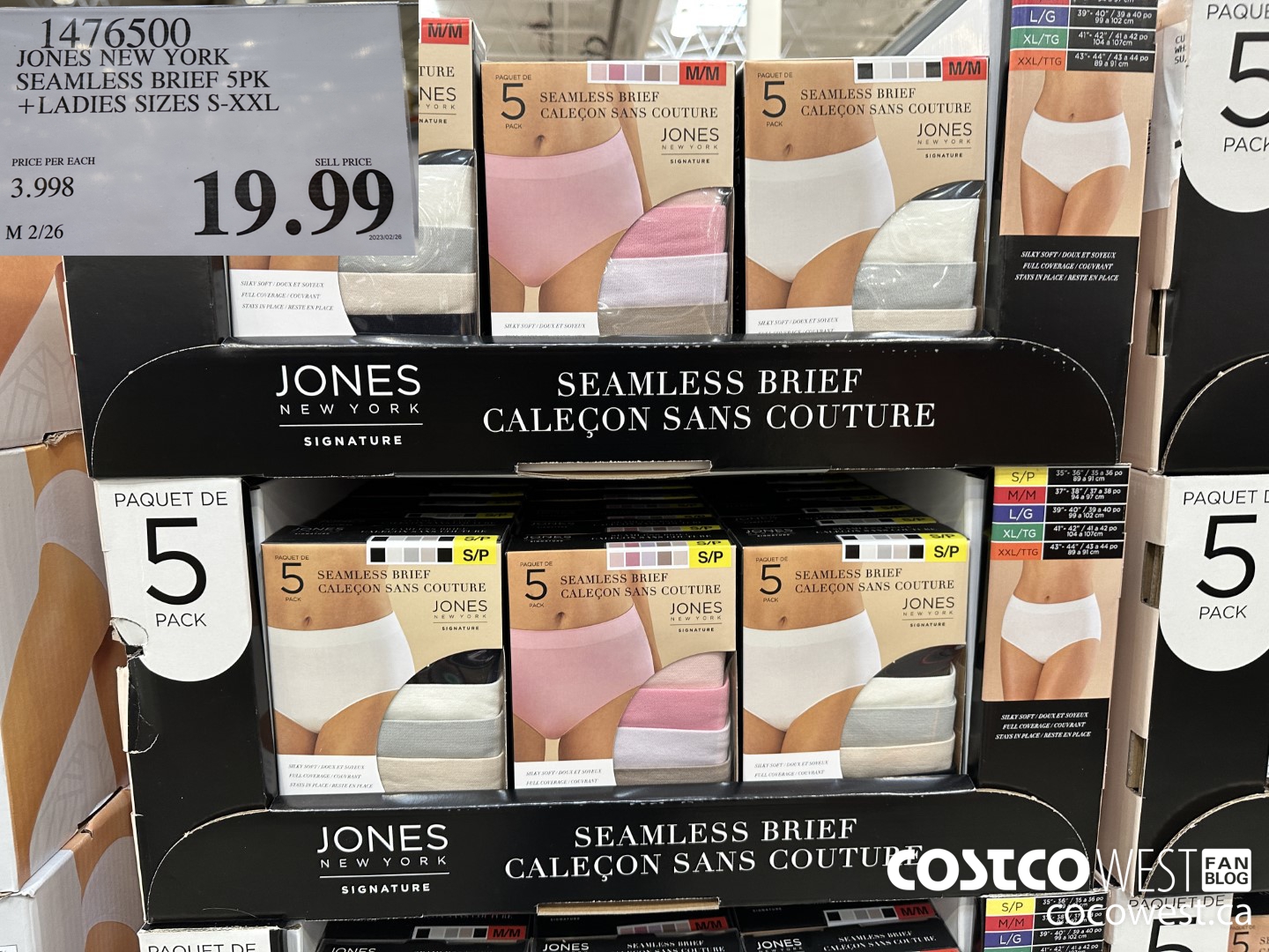 1476500 JONES NEW YORK SEAMLESS BRIEF 5PK LADIES SIZES S-XXL $19.99