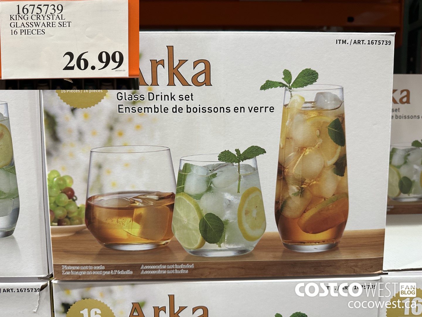 1675739 KING CRYSTAL GLASSWARE SET 16 PIECES  $26.99