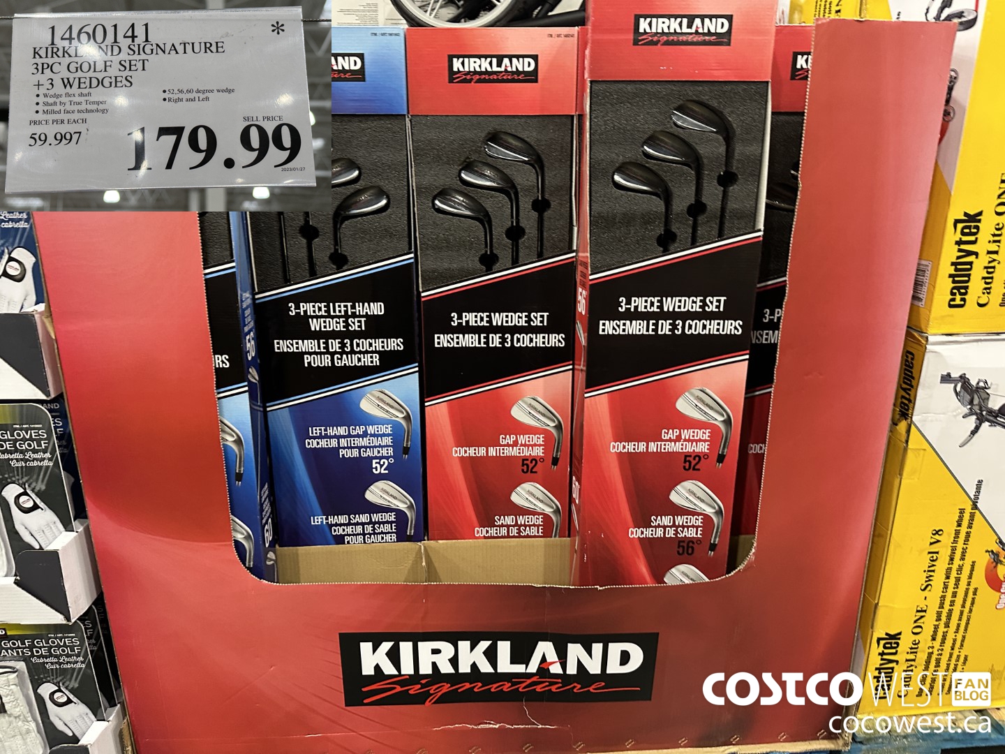 1460141 KIRKLAND SIGNATURE 3PC GOLF SET + 3 WEDGES $179.99