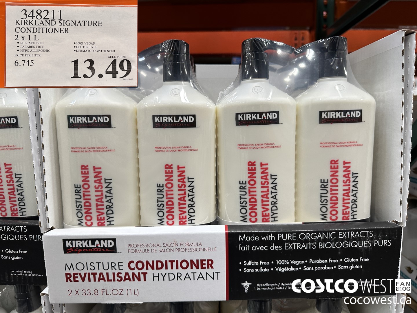 348211 KIRKLAND SIGNATURE CONDITIONER 2 X 1L $13.49