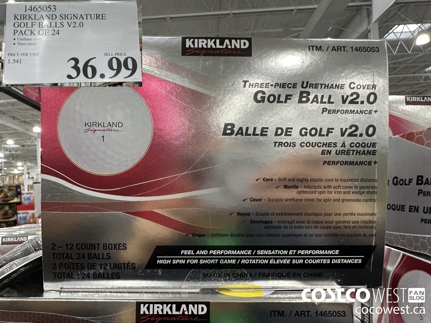 1465053 KIRKLAND SIGNATURE GOLF BALLS V2.0 PACK OF 24 $36.99