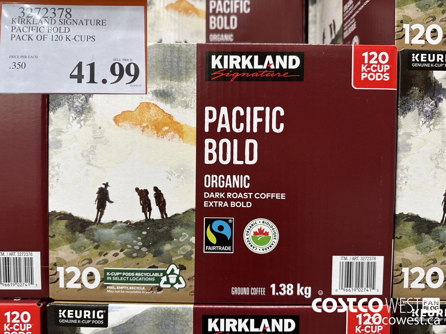 3272378 KIRKLAND SIGNATURE PACIFIC BOLD K-CUPS 120 COUNT $41.99