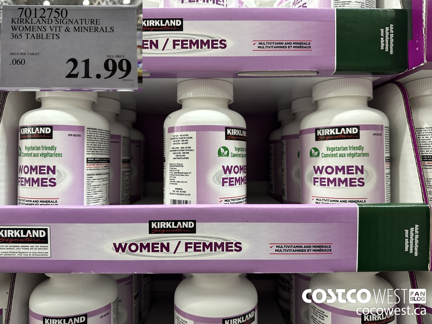 7012750 KIRKLAND SIGNATURE WOMEN VIT & MINERAL 365 TABLETS $21.99