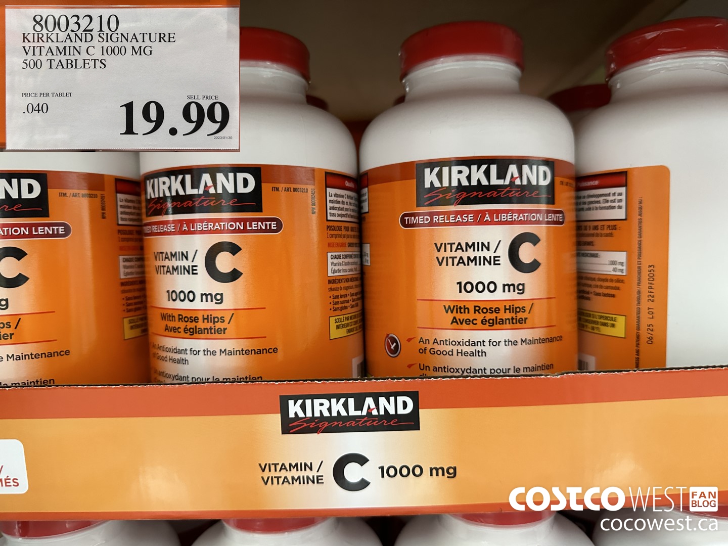 8003210 KIRKLAND SIGNATURE VITAMIN C 1000 MG 500 TABLETS $19.99