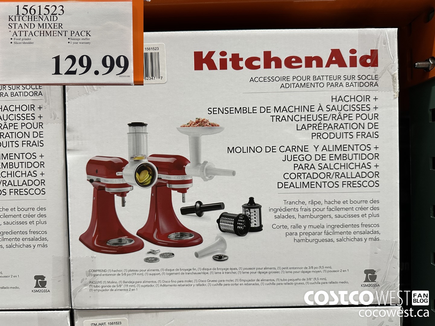 1561523 KITCHENAID STANDMIXER ATTACHMENT PACK  $129.99