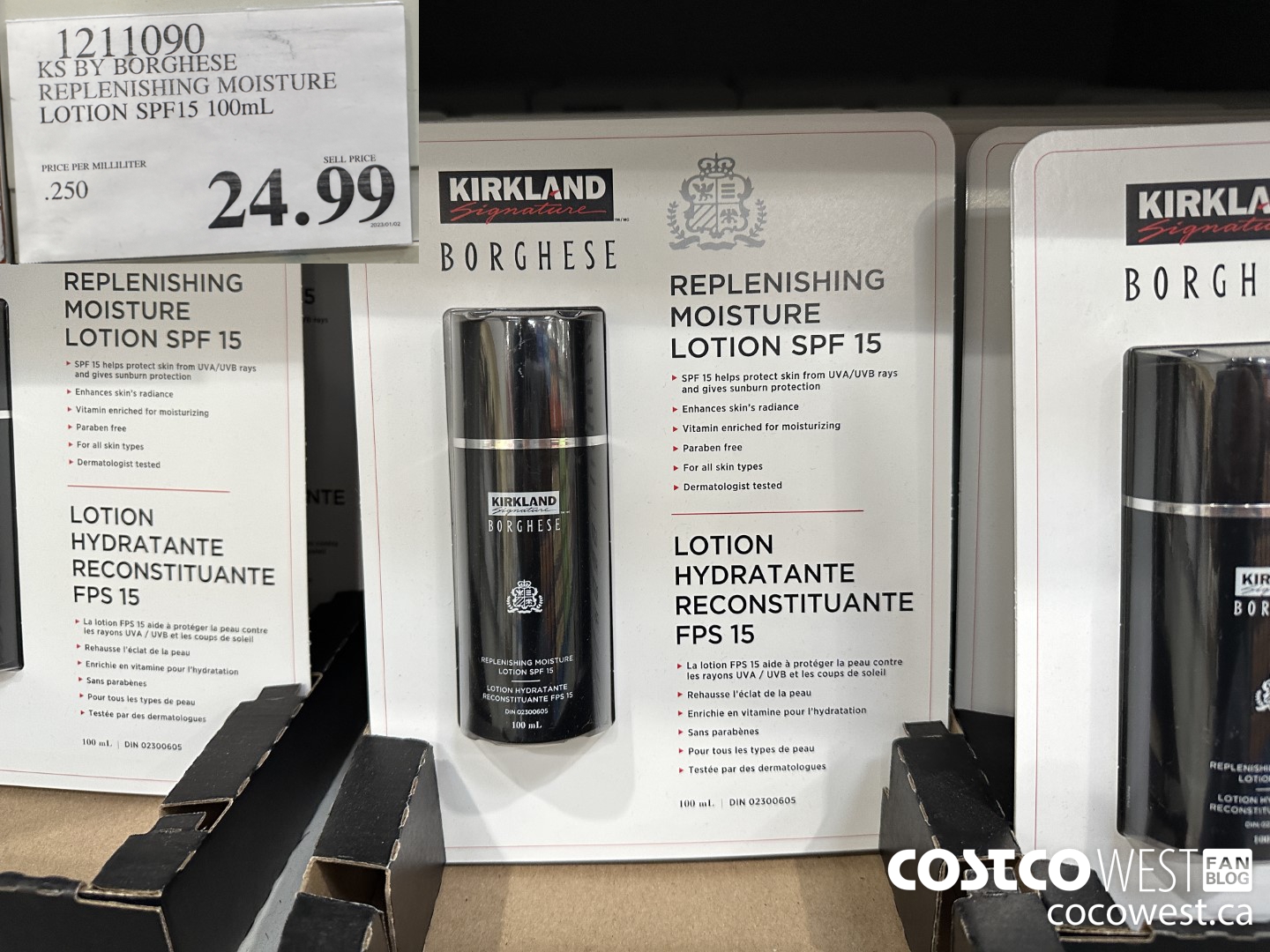 1211090 KS BY BORGHESE REPLENISHING MOISTURE LOTION SPF15 100mL $24.99