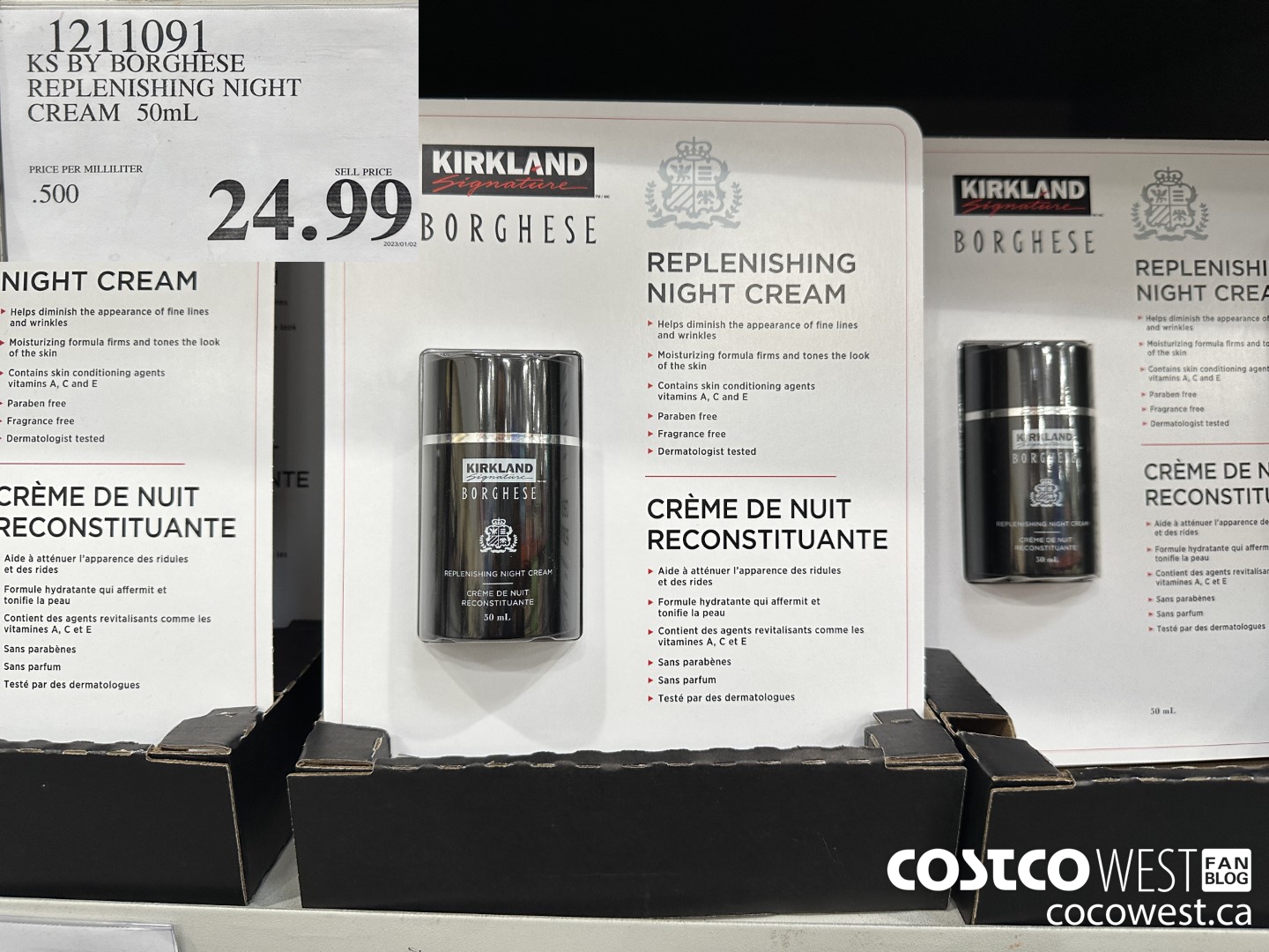 1211091 KS BY BORGHESE REPLENISHING NIGHT CREAM 50mL $24.99