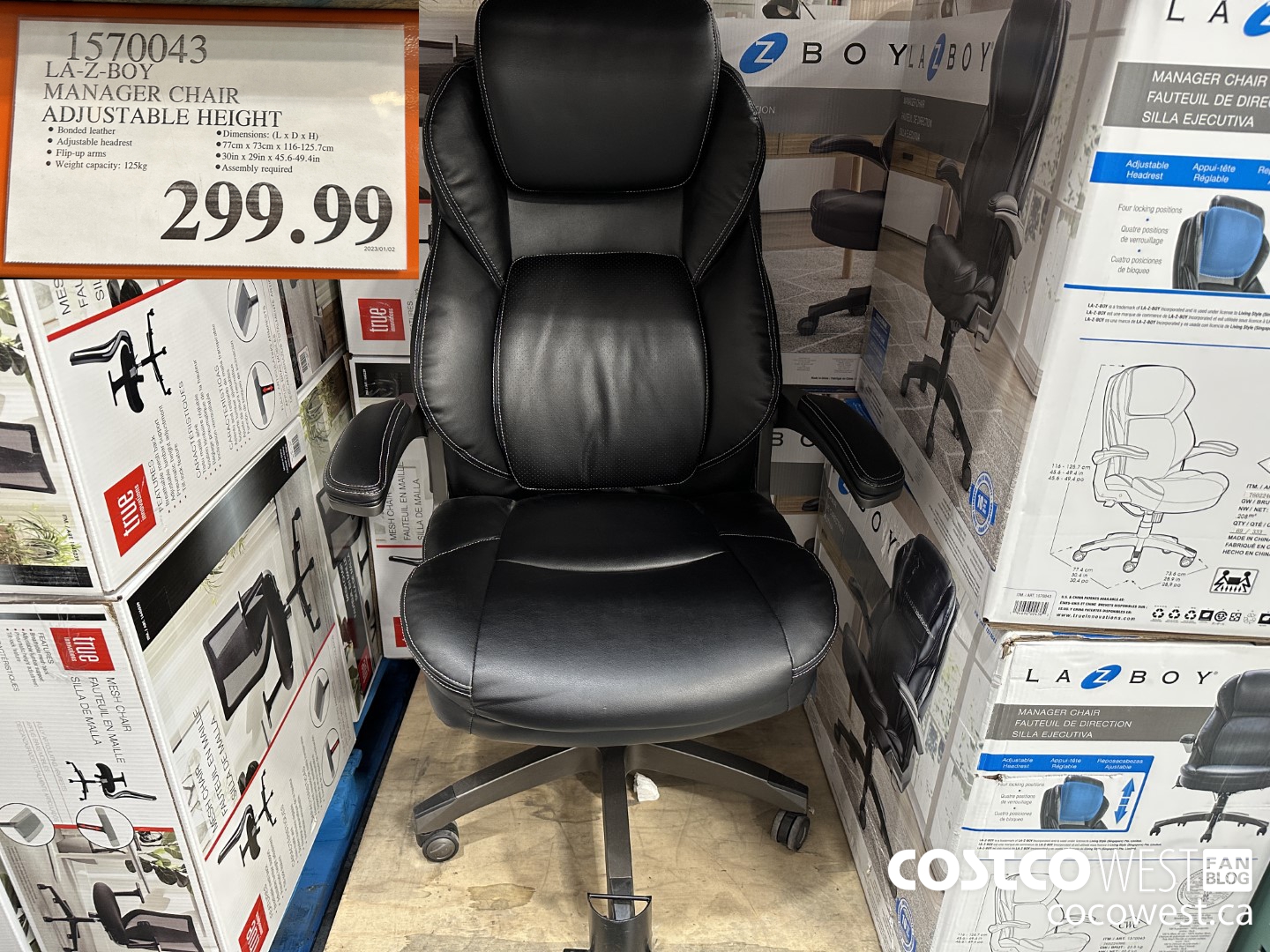 1570043 LA-Z-BOY MANAGER CHAIR ADJUSTABLE HEIGHT $299.99