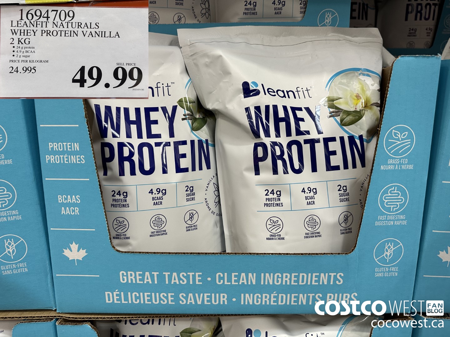 1694709 LEANFIT NATURALS WHEY PROTEIN VANILLA 2 KG $49.99