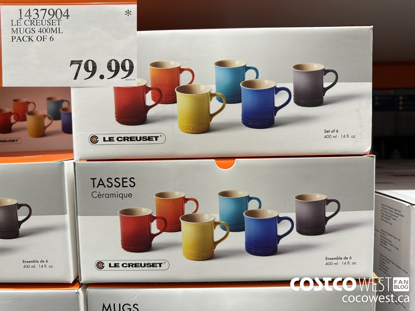 1437904 LE CREUSET MUGS PACK OF 6 $79.99