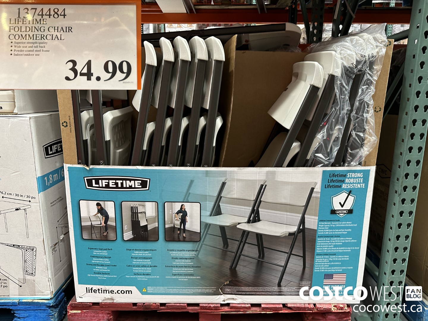 1374484 LIFETIME FOLDING CHAIR COMMERCIAL $34.99
