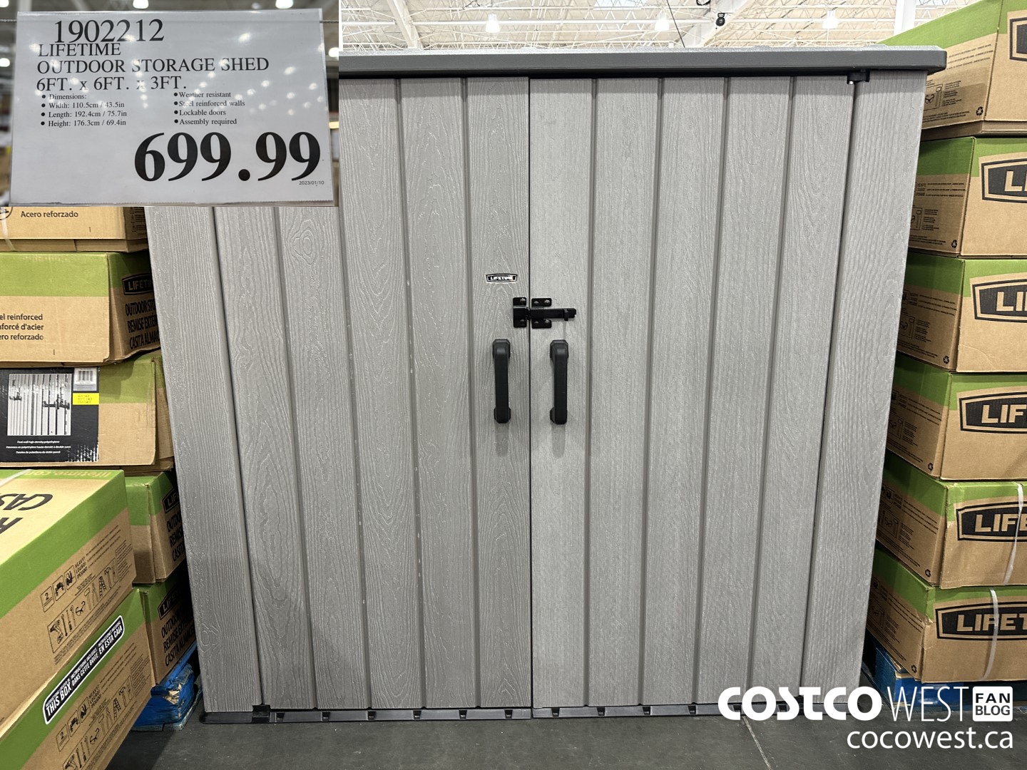 Costco Winter 2023 Seasonal Superpost Furniture Garden BBQ   LIFETIME OUTDOOR STORAGE SHED 6FT X 6FT X 3FT 20230206 115343 