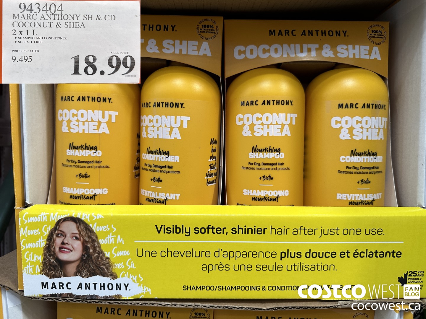 943404 MARC ANTHONY SH & CD COCONUT & SHEA 2 X 1L $18.99