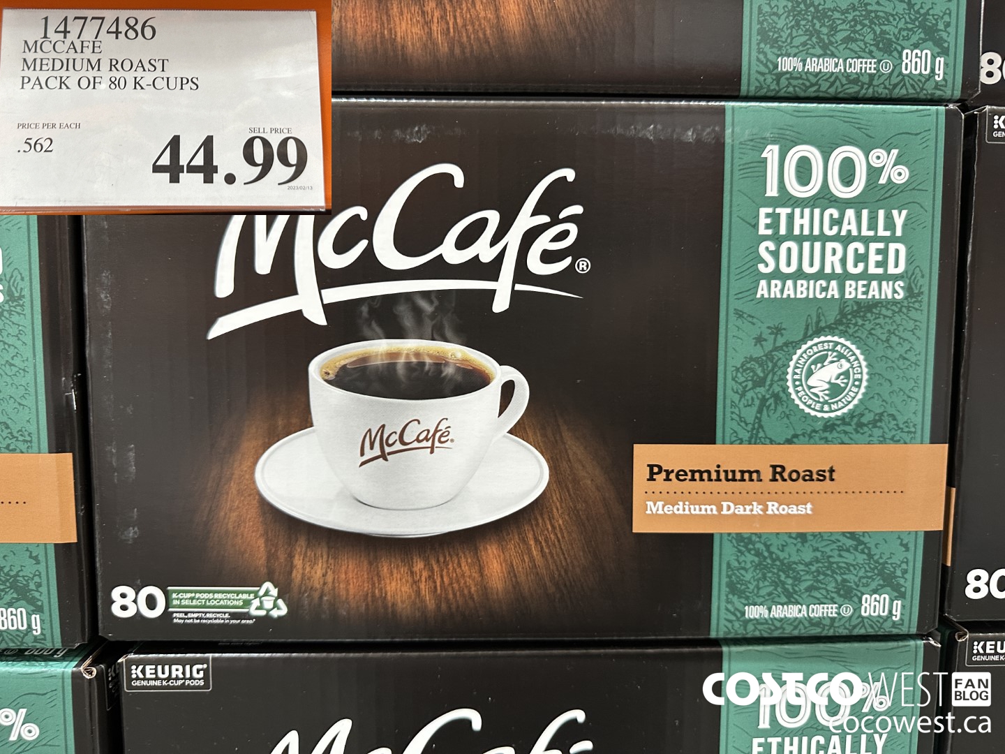1477486 MCCAFE MEDIUM ROAST K-CUPS 80 COUNT  $44.99