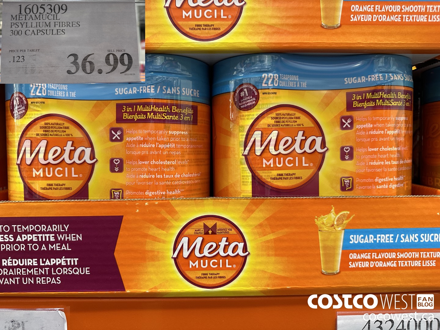 1605309 METAMUCIL PSYLLIUM FIBRES 300 CAPSULES $36.99