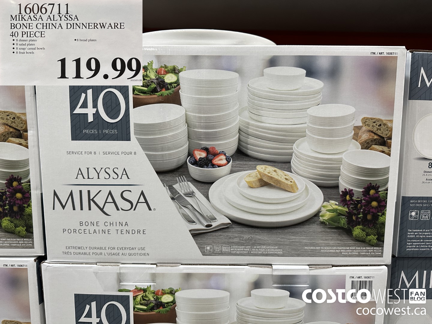 1606711 MIKASA ALYSSA BONE CHINA DINNERWARE 40 PIECE $119.99