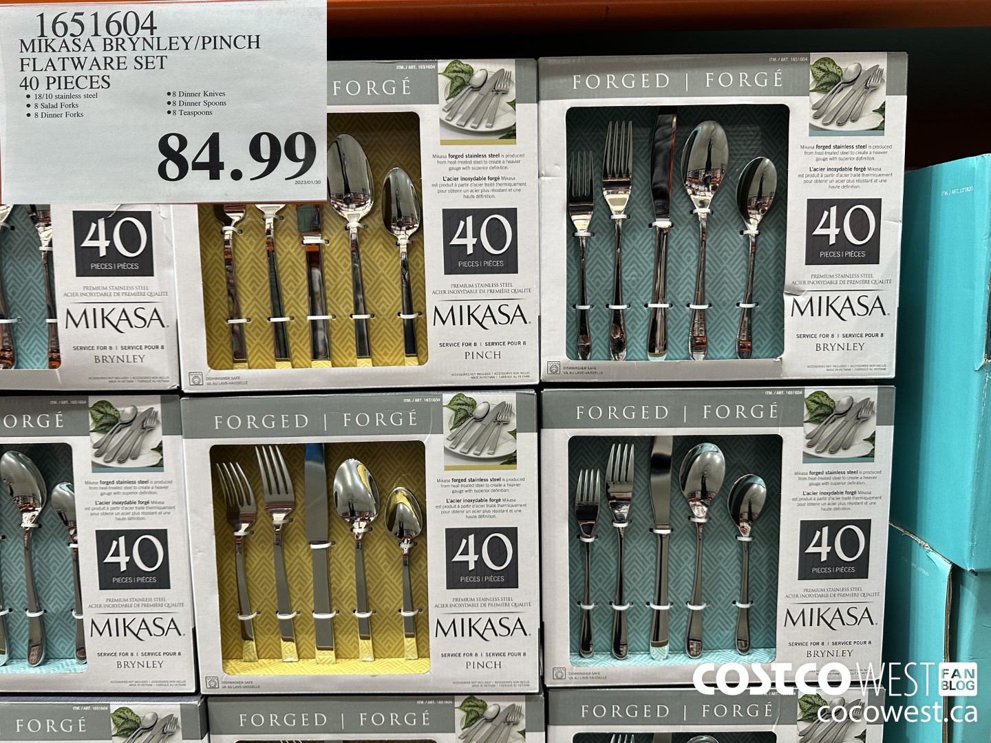 1651604 MIKASA BRYNLEY/PINCH FLATWARE SET 40 PIECES $84.99